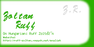 zoltan ruff business card